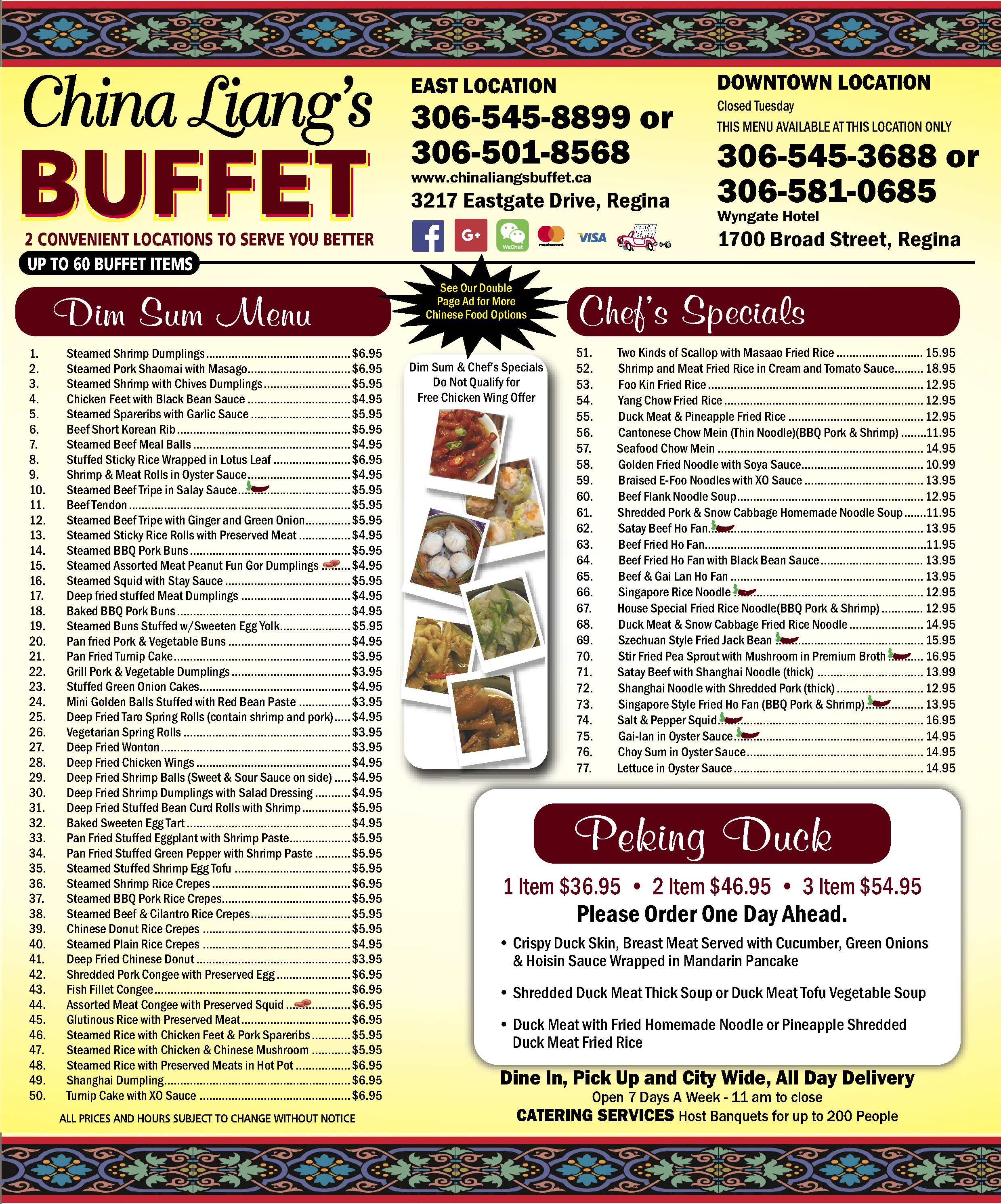 China Liang’s Dim Sum Menu China Liang’s Dim Sum Menu